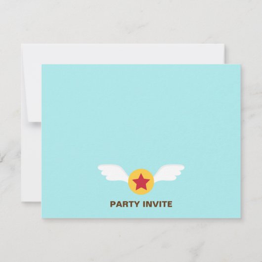 可愛いアヴィエーターボーイフライトバースデーパーティー 招待状 (裏面)