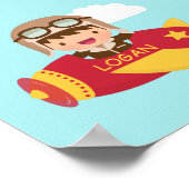 可愛いアヴィエーターボーイフライトボーイズルームデコル ポスター (角)