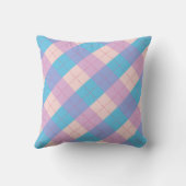 可愛いアーガイルレトロ柄ピンク紫ブルー クッション (裏面)