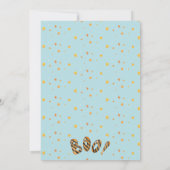 可愛いアーチブルー不気味ワン1stハロウィーン誕生日 招待状 (裏面)