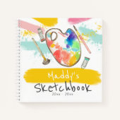 可愛いアーティスト絵を描ギフトのkid sketchbook journal ノートブック (正面)