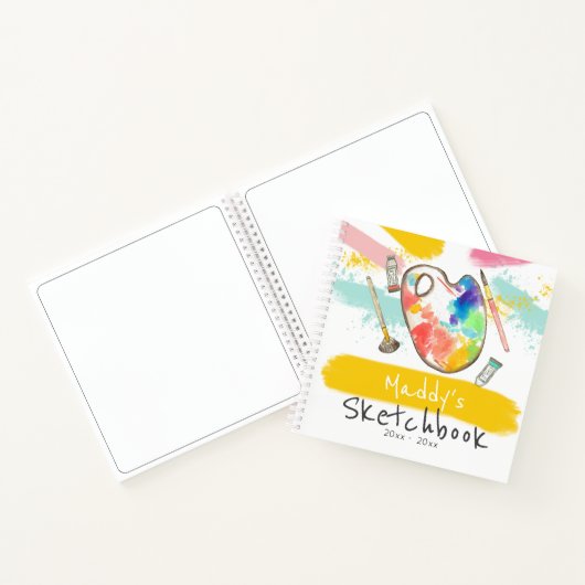 可愛いアーティスト絵を描ギフトのkid sketchbook journal ノートブック (内部)