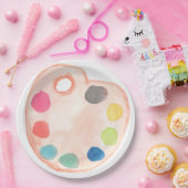 可愛いアーティス絵を描ト・パレット・アート誕生日紙プレート ペーパープレート (パーティー)