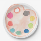 可愛いアーティス絵を描ト・パレット・アート誕生日紙プレート ペーパープレート (正面)