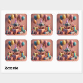 可愛いアートワークを吹き飛ばす スクエアシール (シート)