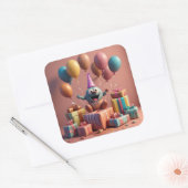 可愛いアートワークを吹き飛ばす スクエアシール (封筒)