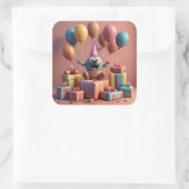 可愛いアートワークを吹き飛ばす スクエアシール (バッグ)