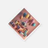 可愛いアートワークを吹き飛ばす スタンダードカクテルナプキン (角)