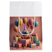 可愛いアートワークを吹き飛ばす ミディアムペーパーバッグ (裏面)