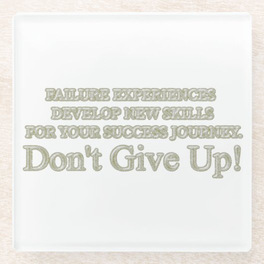 可愛いアートワークデザイン「失敗買体験」 ガラスコースター (正面)