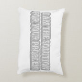 可愛いアートワークデザイン「私が解決策だ」買 アクセントクッション (裏面(縦))