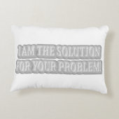 可愛いアートワークデザイン「私が解決策だ」買 アクセントクッション (裏面)