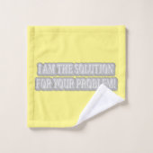 可愛いアートワークデザイン「私が解決策だ」買 バスタオルセット (ウォッシュタオル)