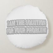 可愛いアートワークデザイン「私が解決策だ」買 ラウンドクッション (裏面)