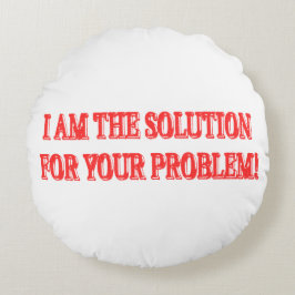 可愛いアートワークデザイン「私が解決策買」  ラウンドクッション