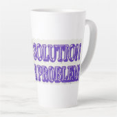 可愛いアートワークデザイン「BE THE SOLUTION」買今すぐ カフェラテマグ (右アングル)