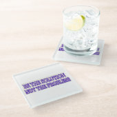 可愛いアートワークデザイン「BE THE SOLUTION」買今すぐ ガラスコースター (アングル)