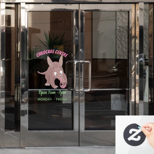 可愛いアールおもしろいダーク漫画 ウィンドウサイン (オフィスドア)