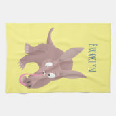 可愛いアールおもしろいダーク漫画 キッチンタオル (横)