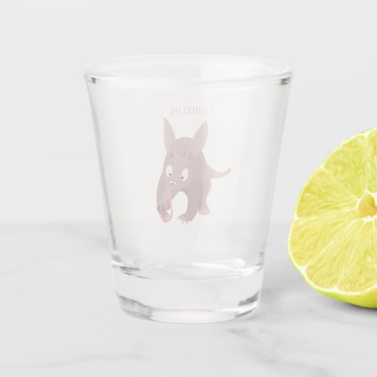 可愛いアールおもしろいダーク漫画 ショットグラス (裏面)