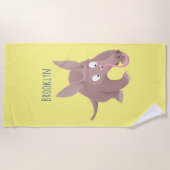 可愛いアールおもしろいダーク漫画 ビーチタオル (正面)