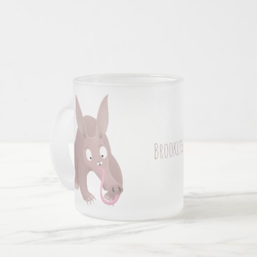 可愛いアールおもしろいダーク漫画 フロストグラスマグカップ (正面左)