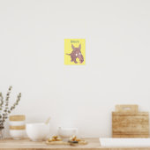 可愛いアールおもしろいダーク漫画 ポスター (キッチン)