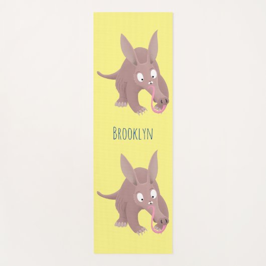 可愛いアールおもしろいダーク漫画 ヨガマット (正面)