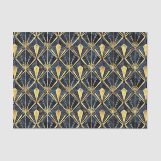 可愛いアールデコ模様タイル 薄葉紙 (正面)