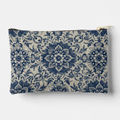 可愛いアールヌーボーウオーターカラーフローラ化粧品バッグ アクセサリーポーチ (裏面)