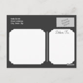 可愛いイエロー&ブラックビーオンベビーブルーストライプズ ポストカード (裏面)