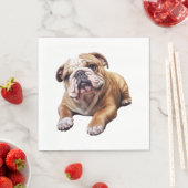 可愛いイギリスのブルドッグCub – 甘い皺の子犬 スタンダードランチョンナプキン (インサイチュ)