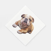 可愛いイギリスのブルドッグCub – 甘い皺の子犬 スタンダードランチョンナプキン (角)