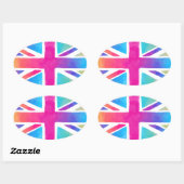 可愛いイギリス国旗 楕円形シール (シート)