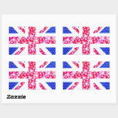 可愛いイギリス国旗 長方形シール (シート)