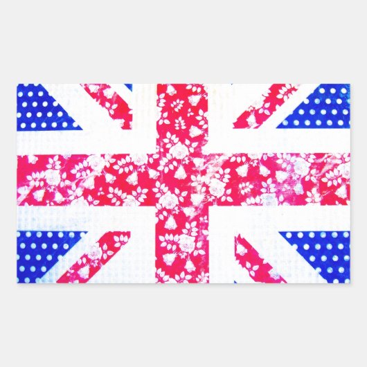 可愛いイギリス国旗 長方形シール (正面)