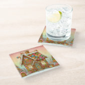 可愛いイジお洒落ャーパン屋 ガラスコースター (アングル)