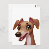 可愛いイタリアングレイハウンド – 漫画のイギー ポストカード (正面/裏面)