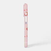 可愛いイチゴとお花のデザイン iPhoneケース (左側面)