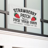 可愛いイチゴのパッチ追加日タイムベンダー 横断幕 (ビルの外側)