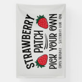 可愛いイチゴのパッチ追加日タイムベンダー 横断幕 (縦)