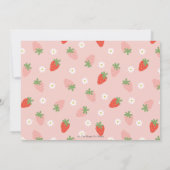 可愛いイチゴのベリー最初の誕生日の写真 招待状 (裏面)