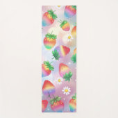 可愛いイチゴのレインボーパターントレーニング ヨガマット (正面)