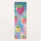 可愛いイチゴのレインボーパターンパーティー ヨガマット (正面)