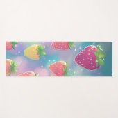 可愛いイチゴのレインボーパターンパーティー ヨガマット (正面(横))