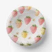 可愛いイチゴのレインボーパターン誕生日パーティー ペーパーボウル (正面)