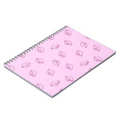 可愛いイチゴの落書き - ミニマルなかわいいパターン ノートブック (左側)