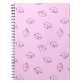 可愛いイチゴの落書き - ミニマルなかわいいパターン ノートブック (正面)