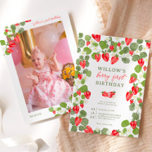 可愛いイチゴフローラ赤ベリー1st誕生日