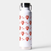 可愛いイチゴ弓コケットパターンモノグラム ウォーターボトル (正面)